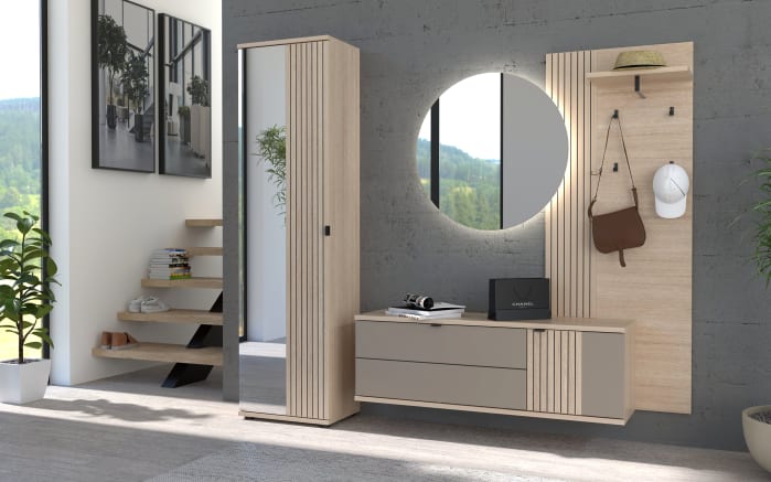 Garderobenschrank Pisa, Riva Eiche-Nachbildung, inkl. Kleiderstange-05