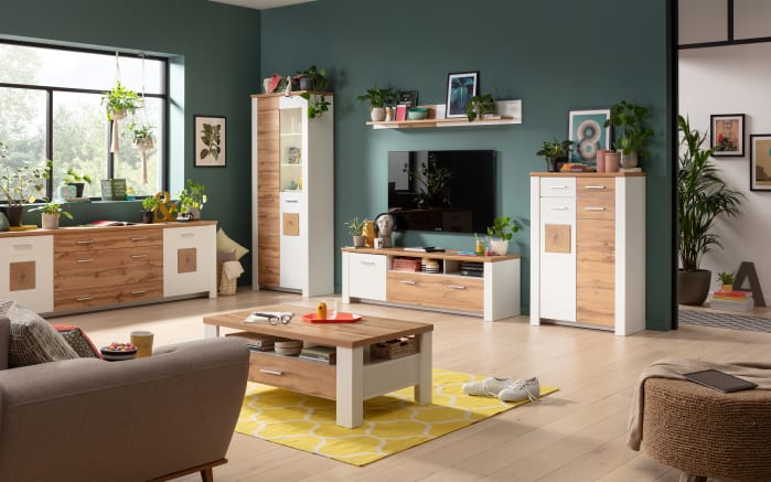 Highboard Matera, weiß/Altholz-Nachbildung-02