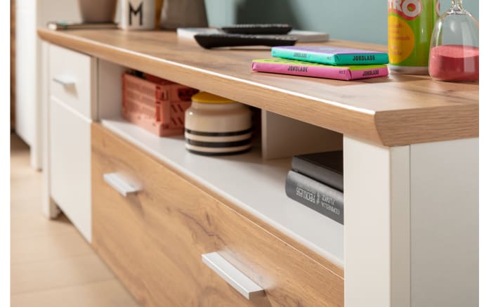 TV-Unterteil Matera, weiß/Altholz-Nachbildung-02