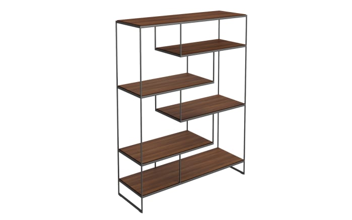 Raumteiler Toscana, Nussbaum furnier, Metallgestell anthrazit-01