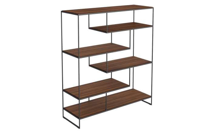 Raumteiler Toscana, Nussbaum, Metallgestell schwarz-01
