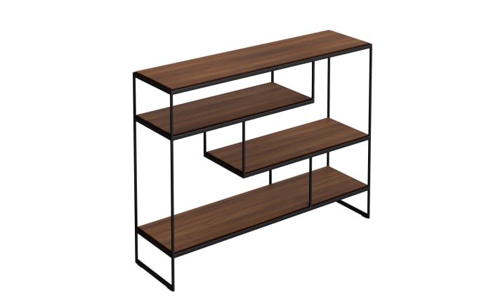 Regal Toscana, Nussbaum, Metallgestell schwarz-01