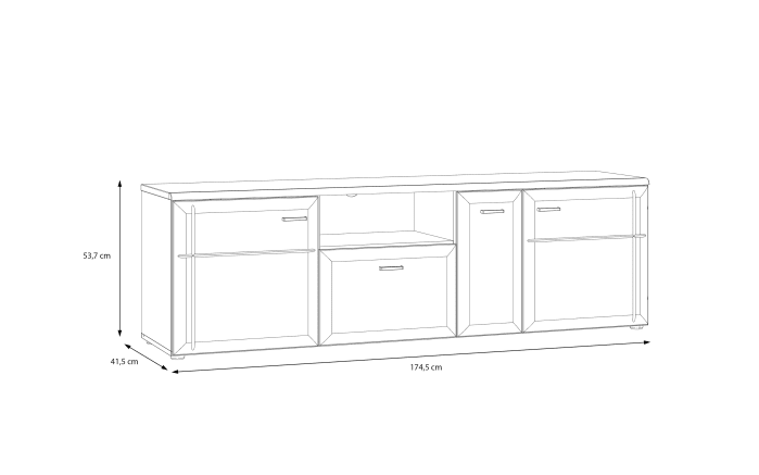 TV-Board Akinori, Mauvelle Eiche-Nachbildung, 174,5 cm-06