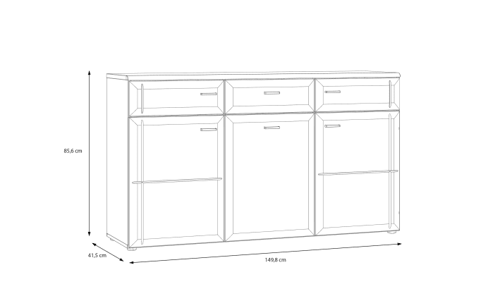 Sideboard Akinori, Mauvelle Eiche-Nachbildung-06