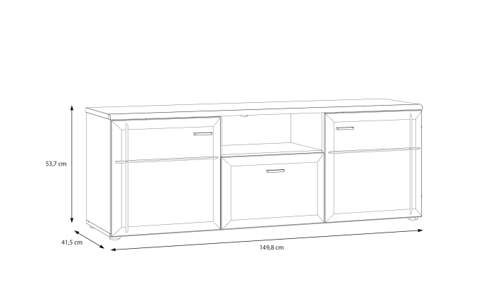 TV-Board Akinori, Mauvelle Eiche-Nachbildung, 149,8 cm-06
