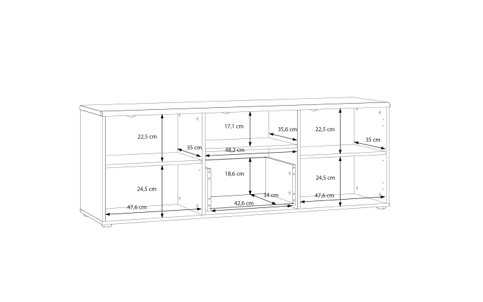 TV-Board Akinori, Mauvelle Eiche-Nachbildung, 149,8 cm-07