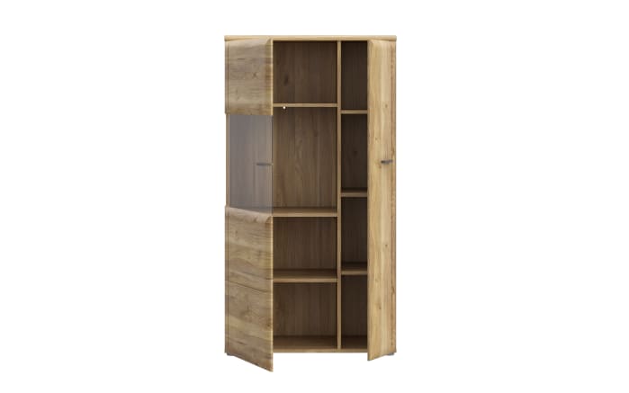 Glas-Vitrine Akinori, Mauvelle Eiche-Nachbildung, 140 cm -05