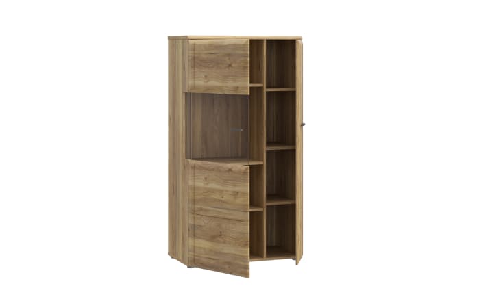 Glas-Vitrine Akinori, Mauvelle Eiche-Nachbildung, 140 cm -04