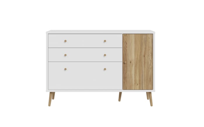 Sideboard Harllson EasyKlix, weiß/Mauvelle Eiche-Nachbildung, 124,5 cm-02