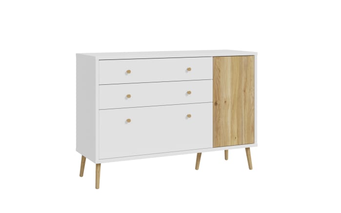 Sideboard Harllson EasyKlix, weiß/Mauvelle Eiche-Nachbildung, 124,5 cm-01