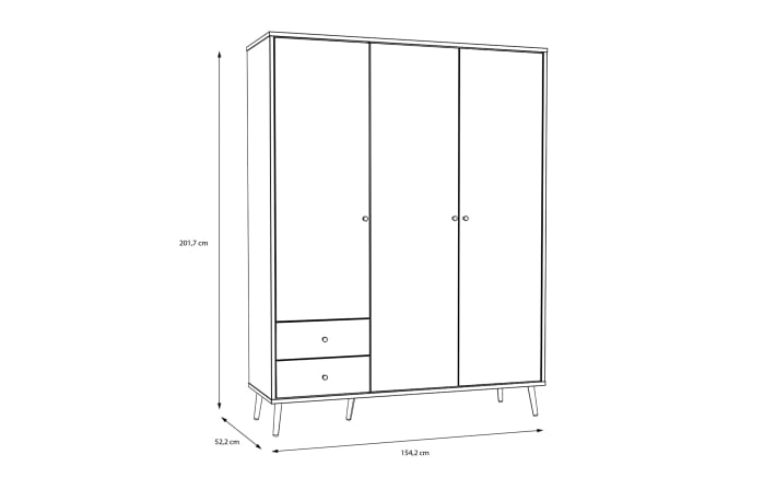 Kleiderschrank Harllson EasyKlix, weiß, 154,2 cm-07