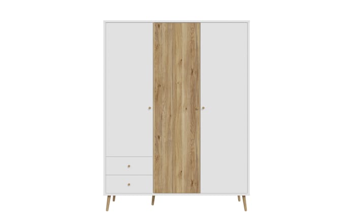 Kleiderschrank Harllson EasyKlix, weiß/Mauvelle Eiche-Nachbildung, 154,2 cm-02