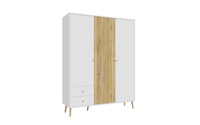 Kleiderschrank Harllson EasyKlix, weiß/Mauvelle Eiche-Nachbildung, 154,2 cm-01