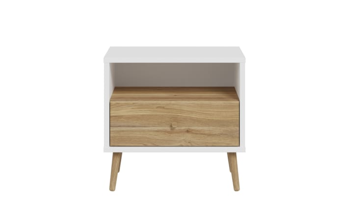 Nachtkommode Harllson EasyKlix, weiß/Mauvelle Eiche-Nachbildung-02