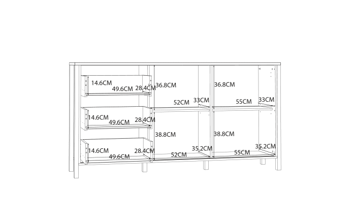 Sideboard Jytana, Mauvelle Eiche-Nachbildung/schwarz-07