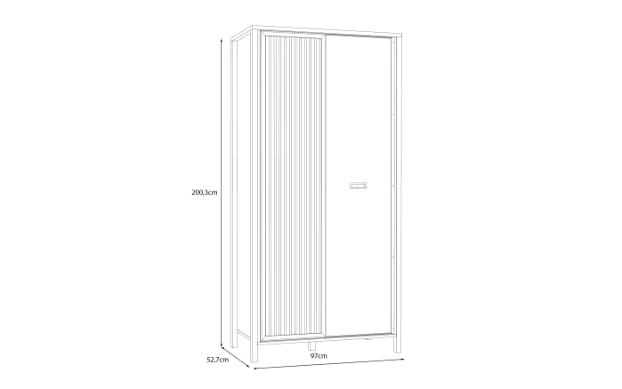 Kleiderschrank Jytana, Mauvelle Eiche-Nachbildung/schwarz-07