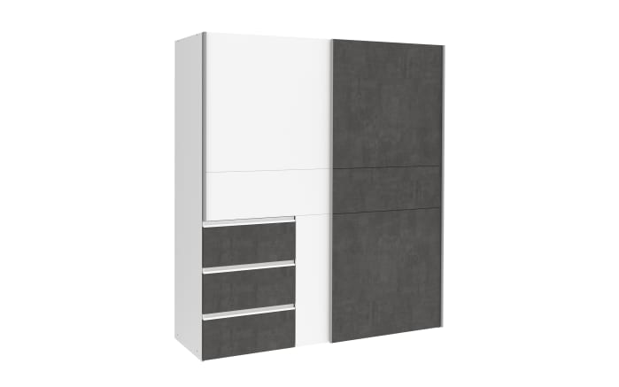 Kleiderschrank Winn2, weiß/dunkelgrau, 170,3 x 200,5 cm-01