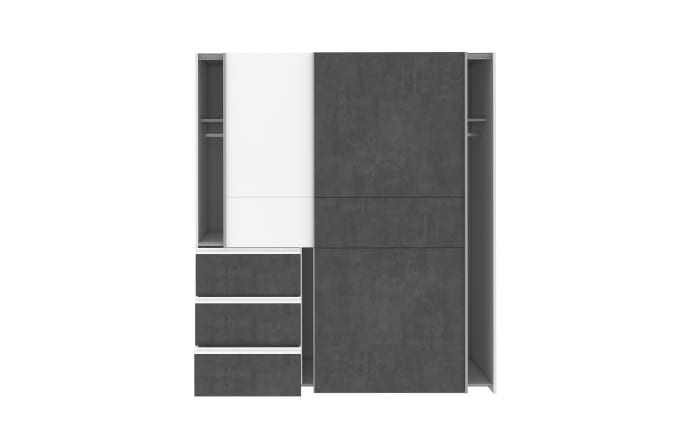 Kleiderschrank Winn2, weiß/dunkelgrau, 170,3 x 200,5 cm-03