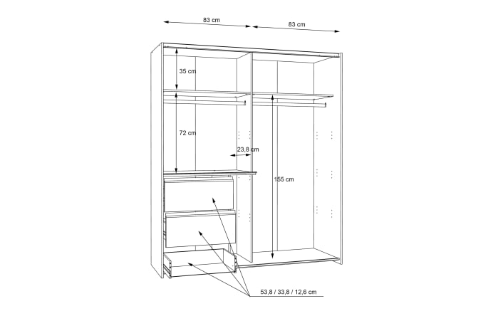 Kleiderschrank Winn2, weiß, 170,3 x 200,5 cm-06