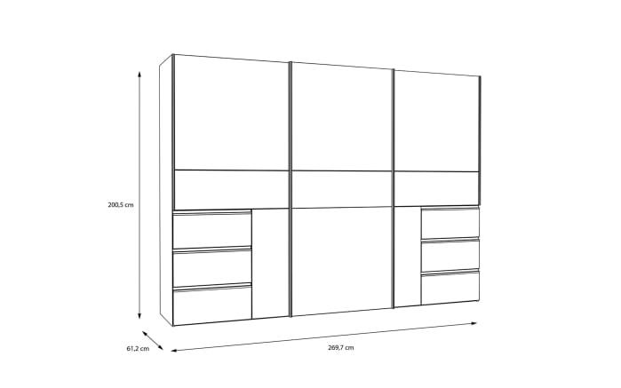 Kleiderschrank Winn2, weiß, 269,7 x 200,5 cm-08