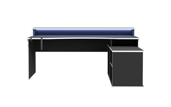 Eck-Gaming-Schreibtisch Tezaur, schwarz/weiß-03
