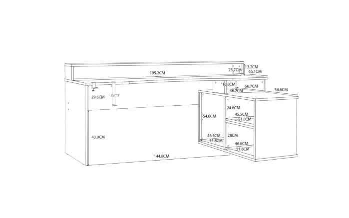 Eck-Gaming-Schreibtisch Tezaur, schwarz/weiß-05