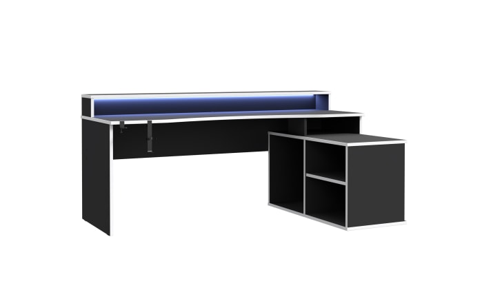 Eck-Gaming-Schreibtisch Tezaur, schwarz/weiß-02