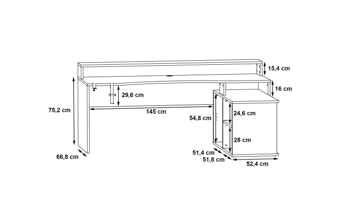 Eck-Gaming-Schreibtisch Tezaur, schwarz-10