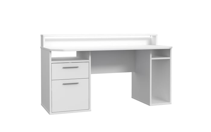 Schreibtisch Tezaur, weiß, inkl. Beleuchtung -06