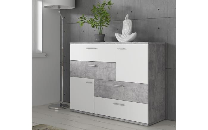 Kommode Skive, Beton-Nachbildung/weiß-02