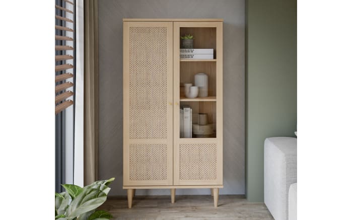 Vitrine Calasetta, Elegania Eiche Nachbildung, 80,1 cm-01