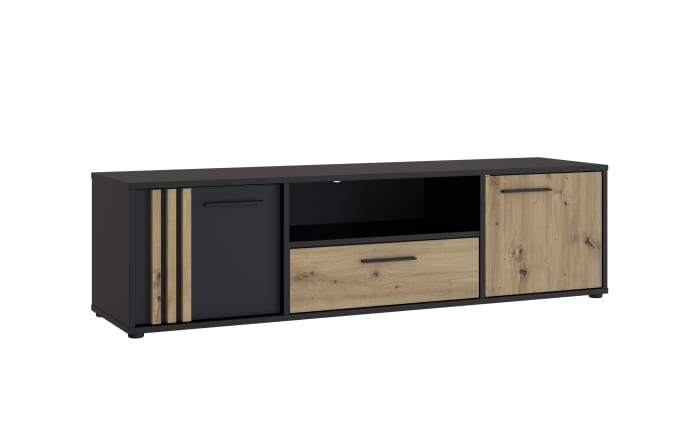 TV-Board Cardigan, schwarz/Artisan Eiche-Nachbildung, 162,6 cm-02