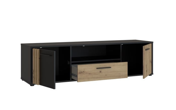 TV-Board Cardigan, schwarz/Artisan Eiche-Nachbildung, 162,6 cm-04
