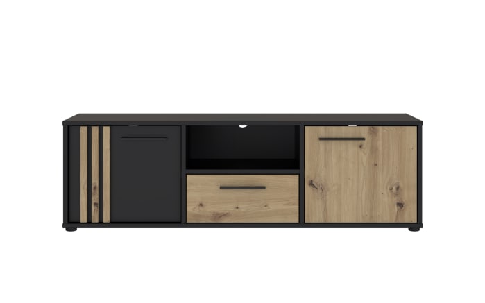 TV-Board Cardigan, schwarz/Artisan Eiche-Nachbildung, 142,6 cm-03