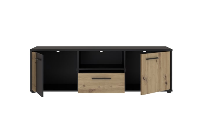 TV-Board Cardigan, schwarz/Artisan Eiche-Nachbildung, 142,6 cm-05