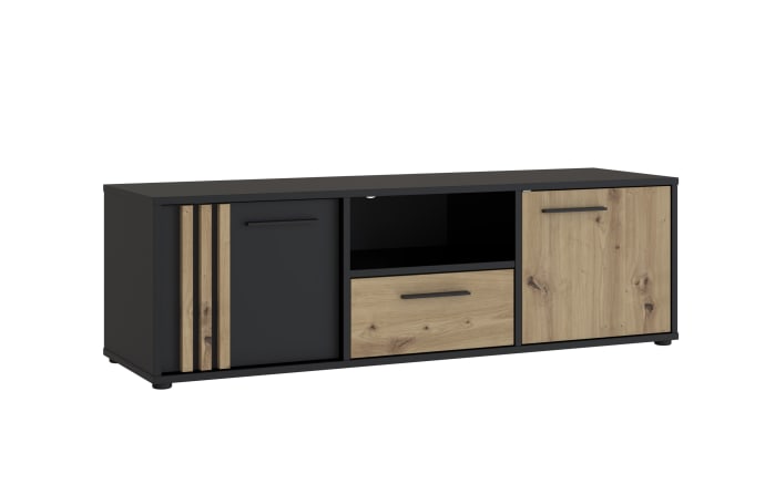 TV-Board Cardigan, schwarz/Artisan Eiche-Nachbildung, 142,6 cm-02