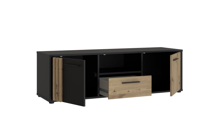 TV-Board Cardigan, schwarz/Artisan Eiche-Nachbildung, 142,6 cm-04