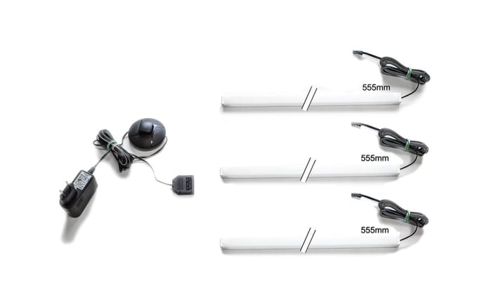 Beleuchtung Duro, warm-weiß, 55,5 cm, 3er Set