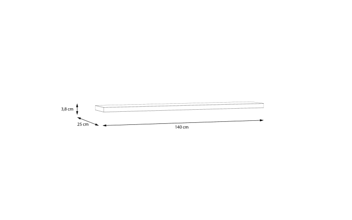 Wandregal Duro, Riviera Eiche Nachbildung, 140 cm-03