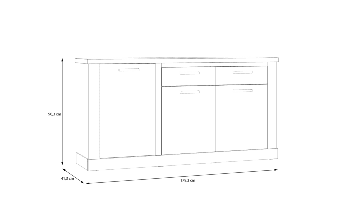 Sideboard Duro, Riviera Eiche/Cabezone Eiche-Nachbildung, 173,9 cm-06