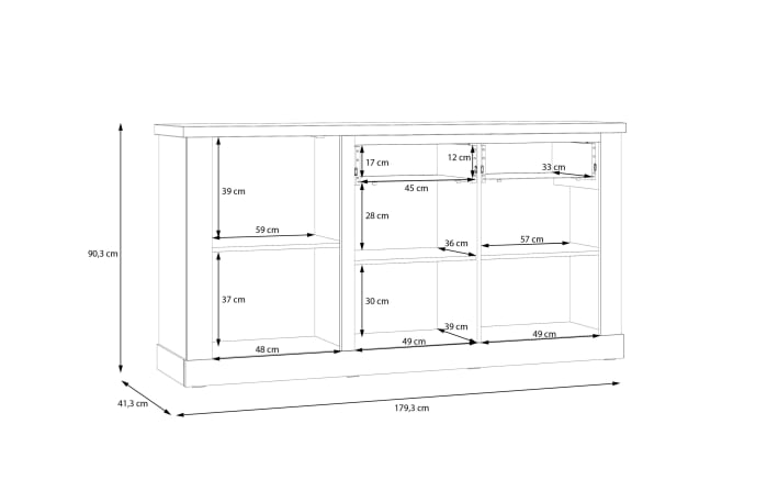 Sideboard Duro, Riviera Eiche/Cabezone Eiche-Nachbildung, 173,9 cm-07