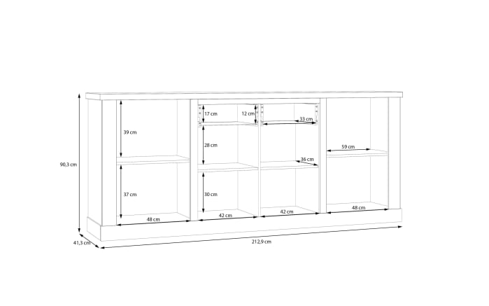 Sideboard Duro, Riviera Eiche/Cabezone Eiche-Nachbildung, 212,9 cm-07