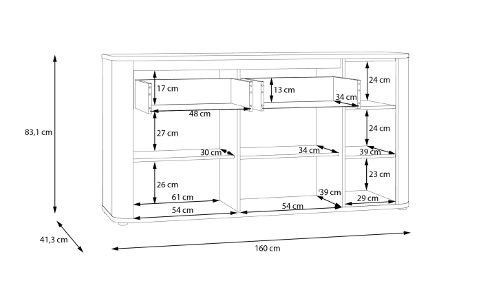 Sideboard Breathtaker, Artisan Eiche Nachbildung/schwarz-05