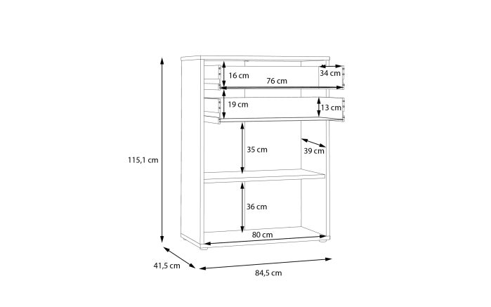 Kommode Keflavik, Artisan Eiche-Nachbildung/weiß-07