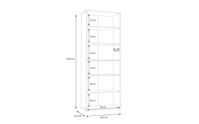 Regal Keflavik, weiß/Artisan Eiche-Nachbildung-05