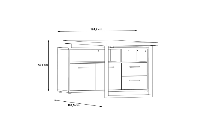 Schreibtisch Keflavik, grau/weiß-05