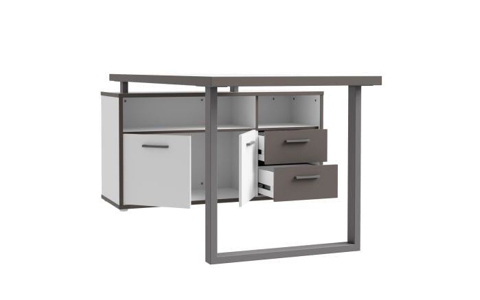 Schreibtisch Keflavik, grau/weiß-03