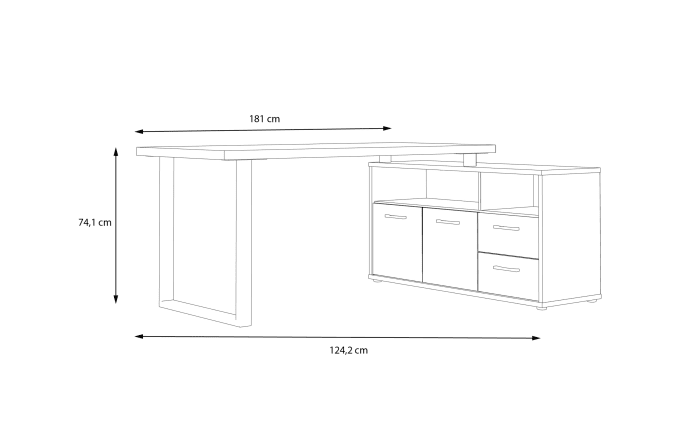 Schreibtisch Keflavik, Artisan Eiche-Nachbildung/weiß-05
