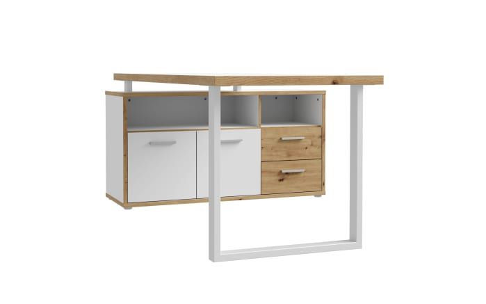 Schreibtisch Keflavik, Artisan Eiche-Nachbildung/weiß-01