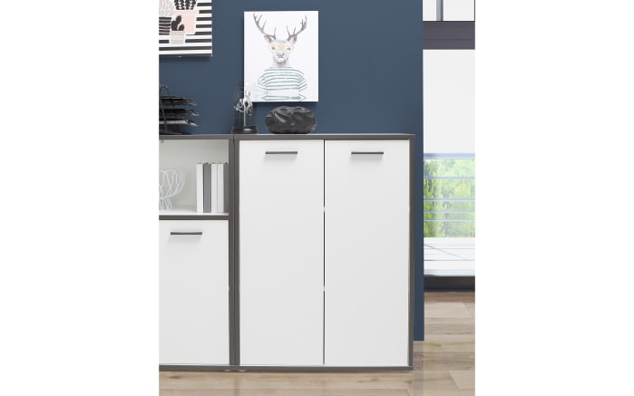 Kommode Keflavik, grau/weiß-05